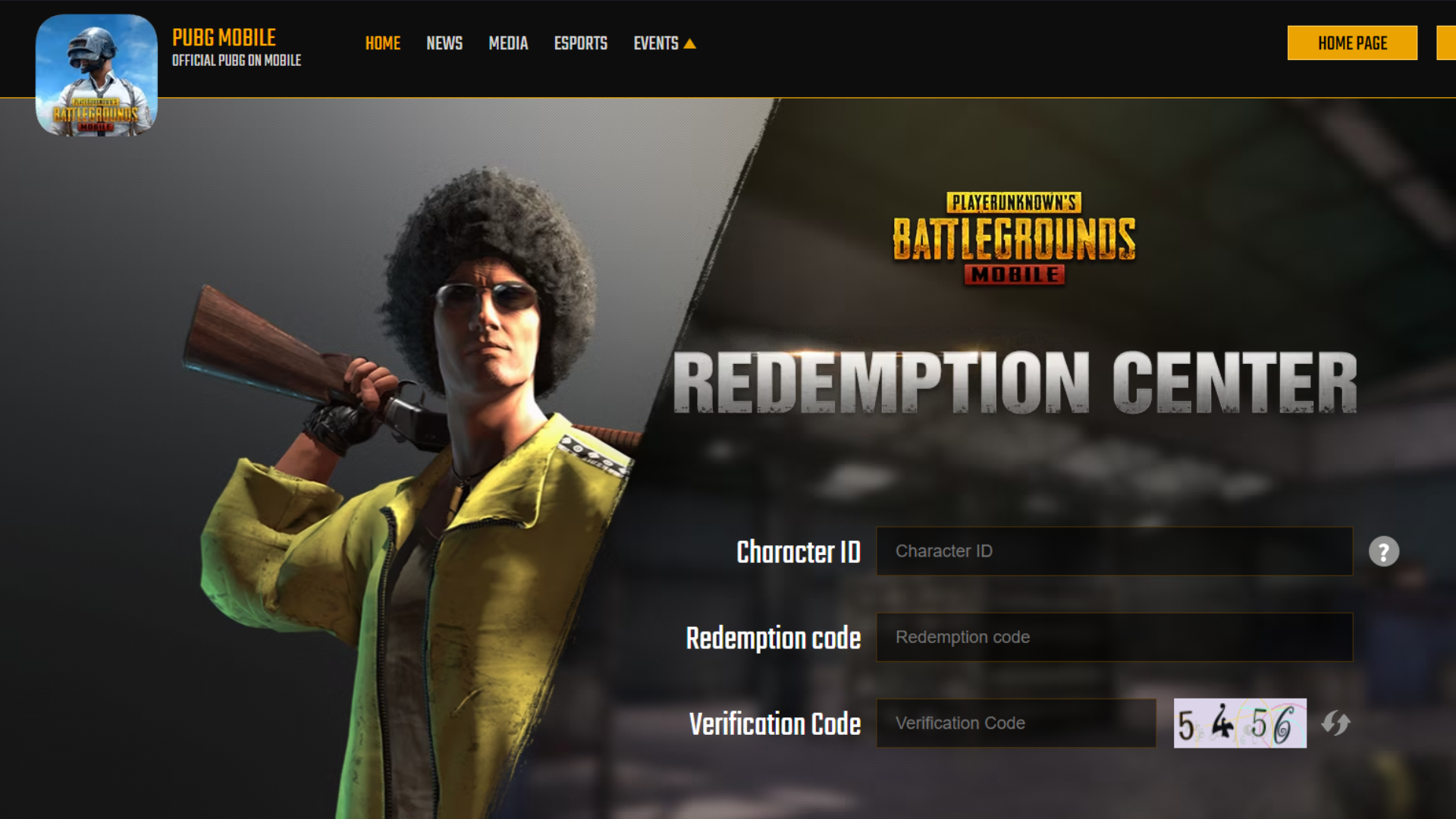 PUBG Mobile Redemption Center